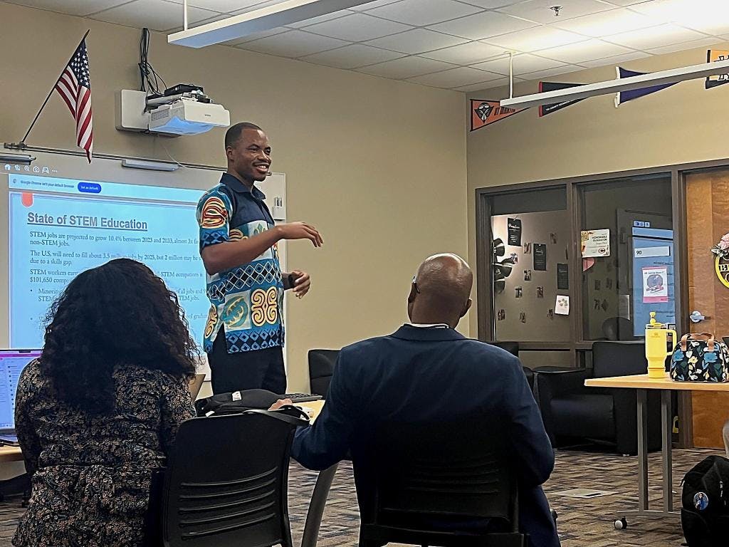 Matthew Nyaaba leads a professional development session at ACCA.