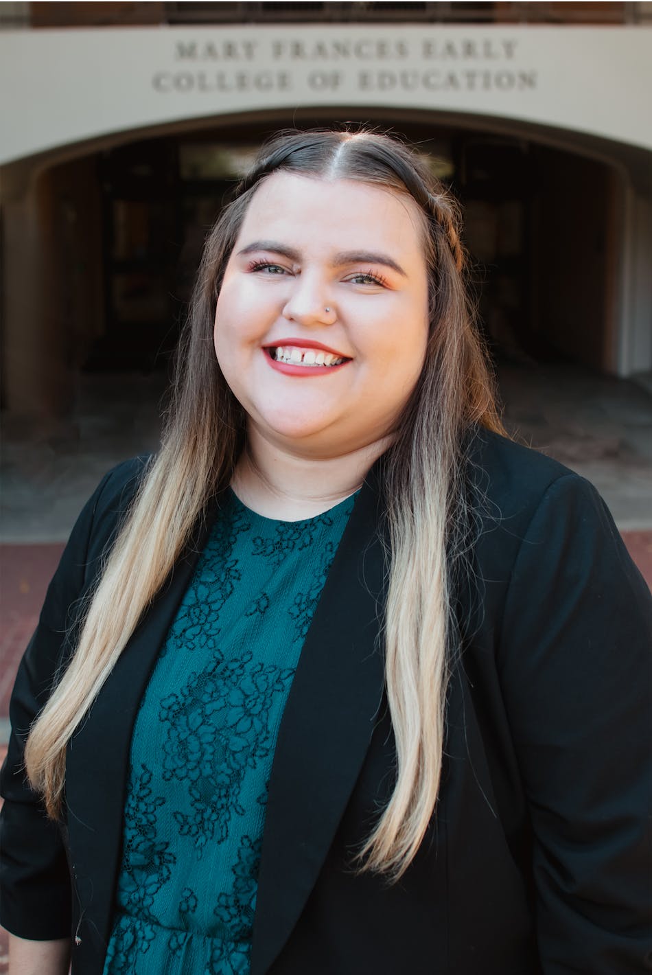 Headshot of Monica Sanchez outside Aderhold Hall