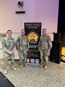 UGA alumni (L-R) Lt. Col. Barringer, Col. Bigelman, Col. Gist